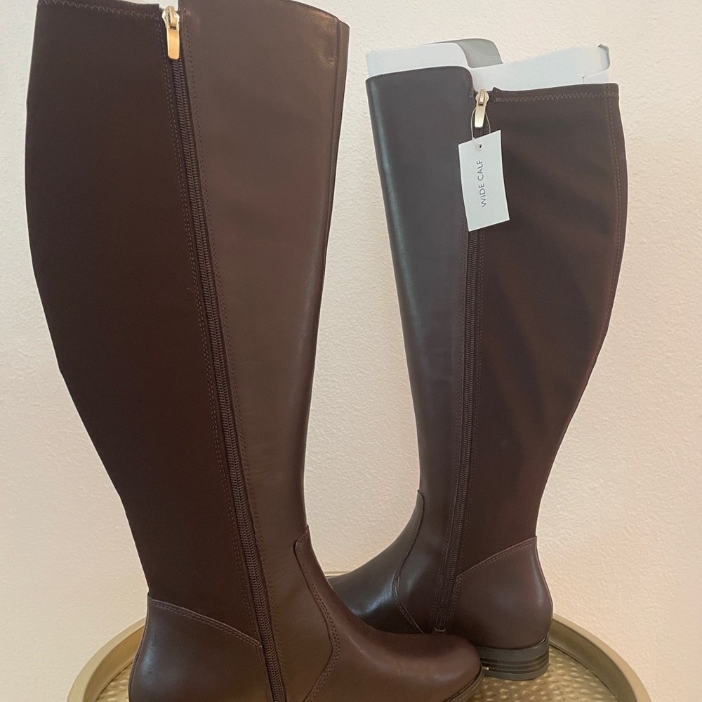 Gorgeous NWT Nine West Dark Brown Tall Leather Boots